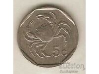 +Malta 5 cents 1991