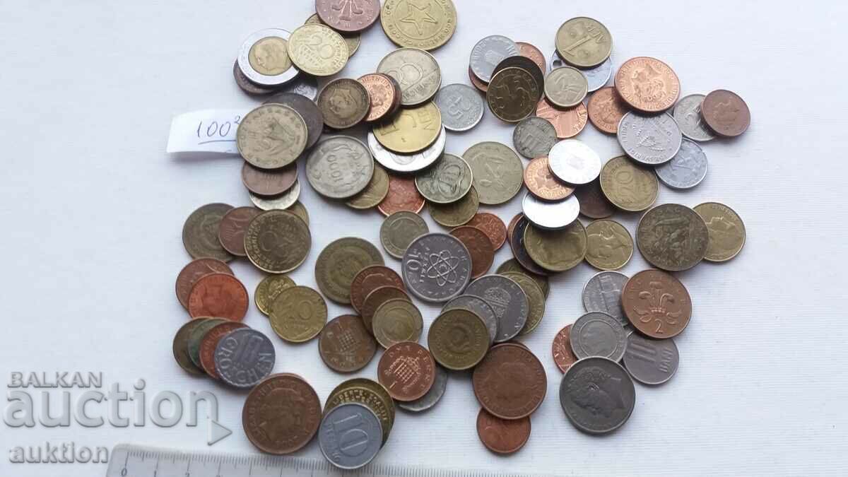 A COLLECTION OF 100 COINS FROM AROUND THE WORLD