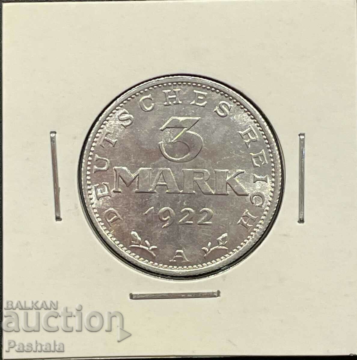 Германия 3 марки 1922 г.