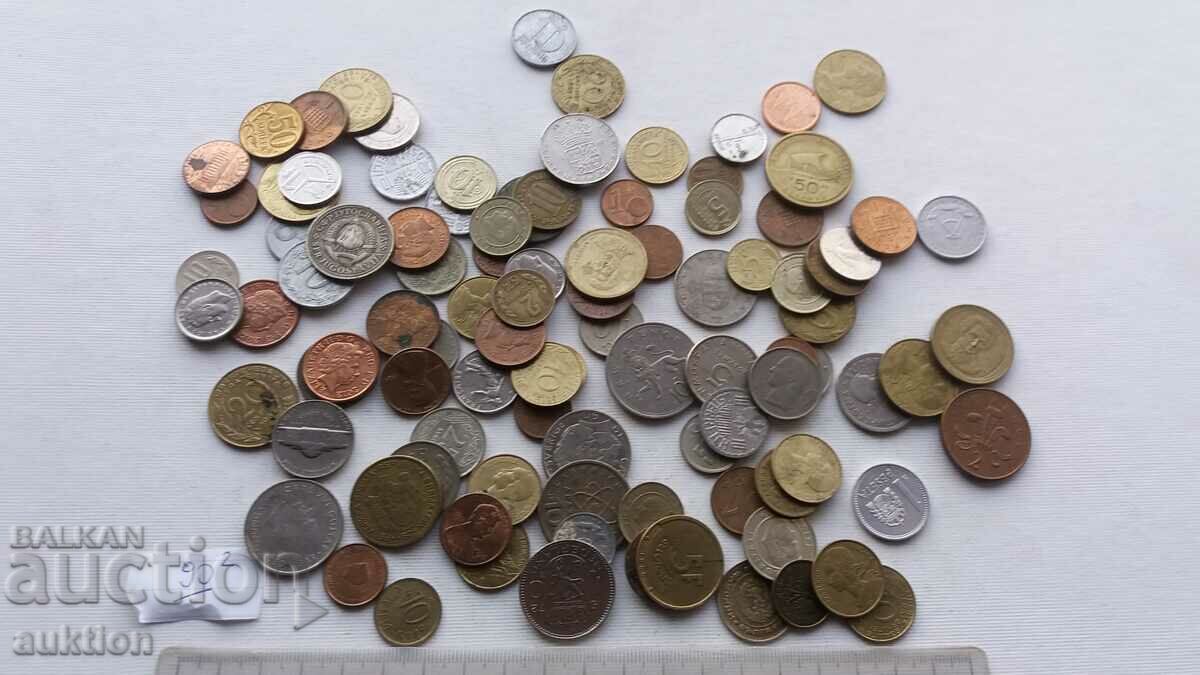 A COLLECTION OF 90 COINS FROM AROUND THE WORLD