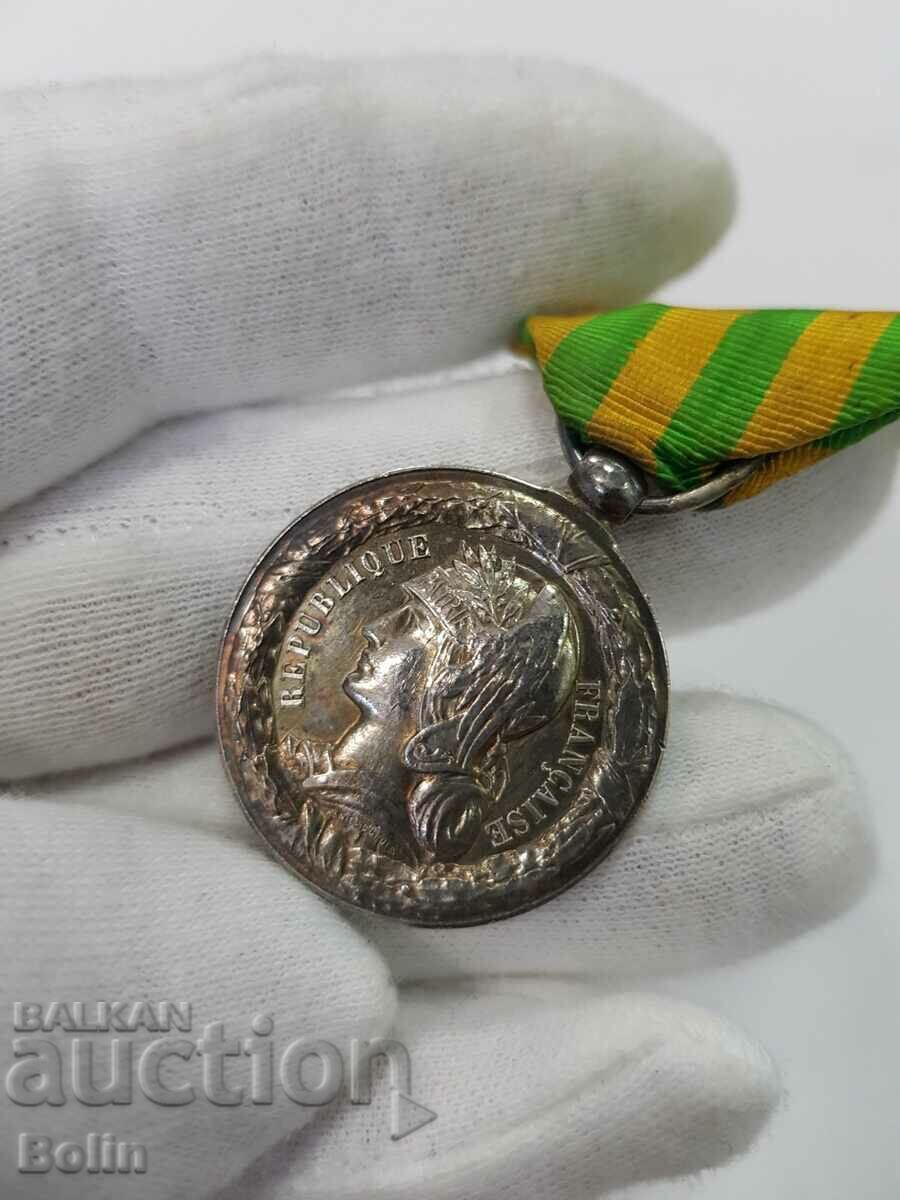 Σπάνιο γαλλικό αργυρό μετάλλιο 1883 - 1885 - 5