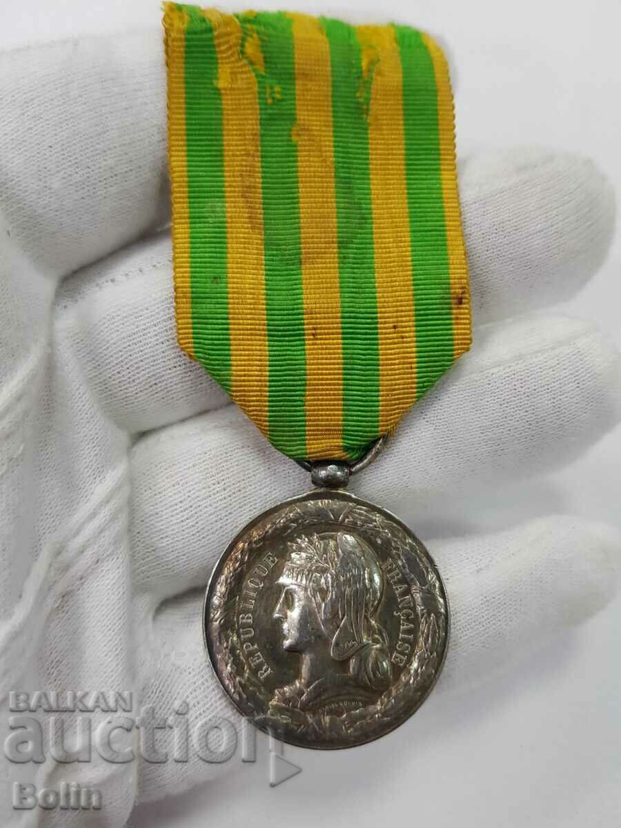 Σπάνιο γαλλικό αργυρό μετάλλιο 1883 - 1885