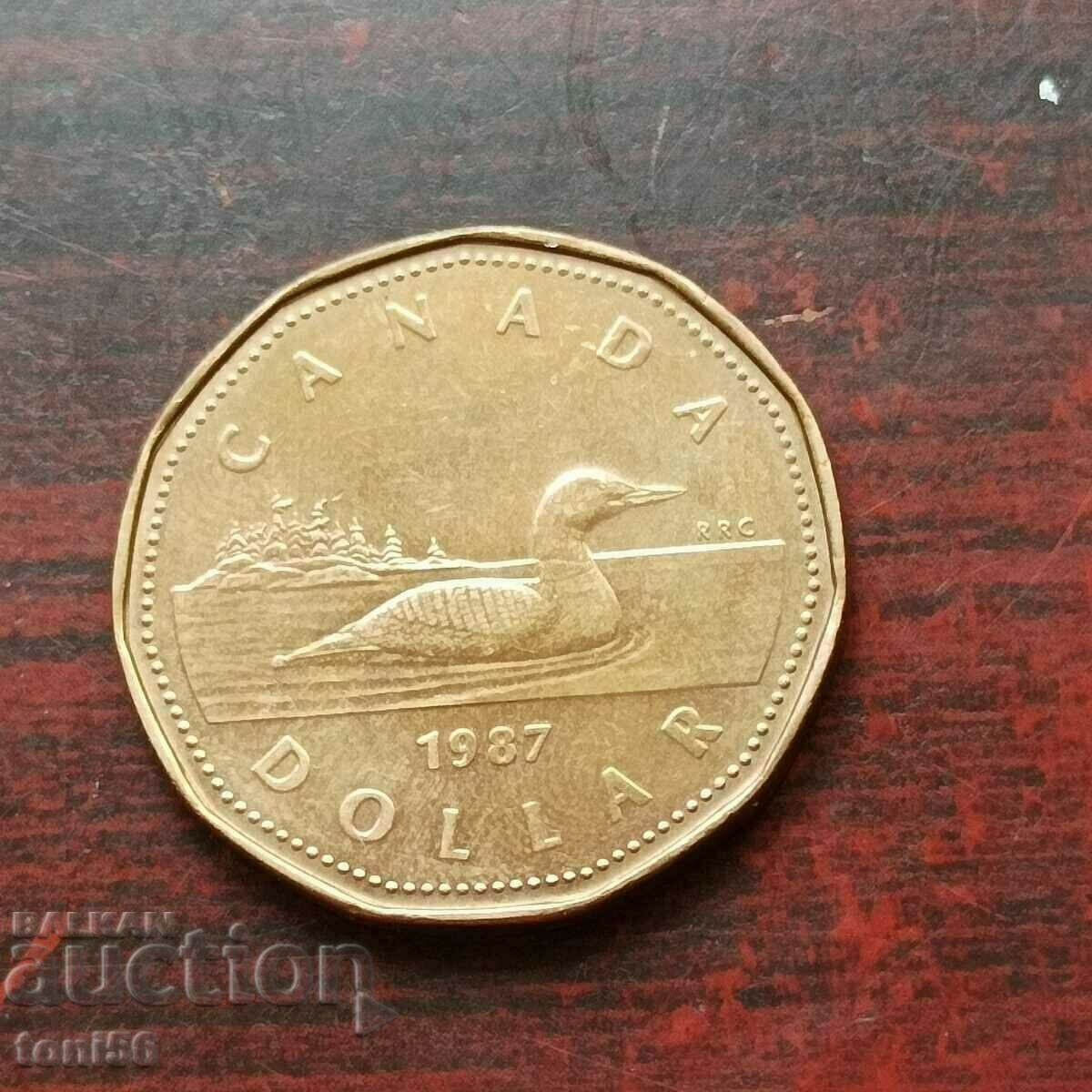 Canada 1 dollar 1987 aUNC