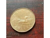 Канада 1 долар 1987 аUNC