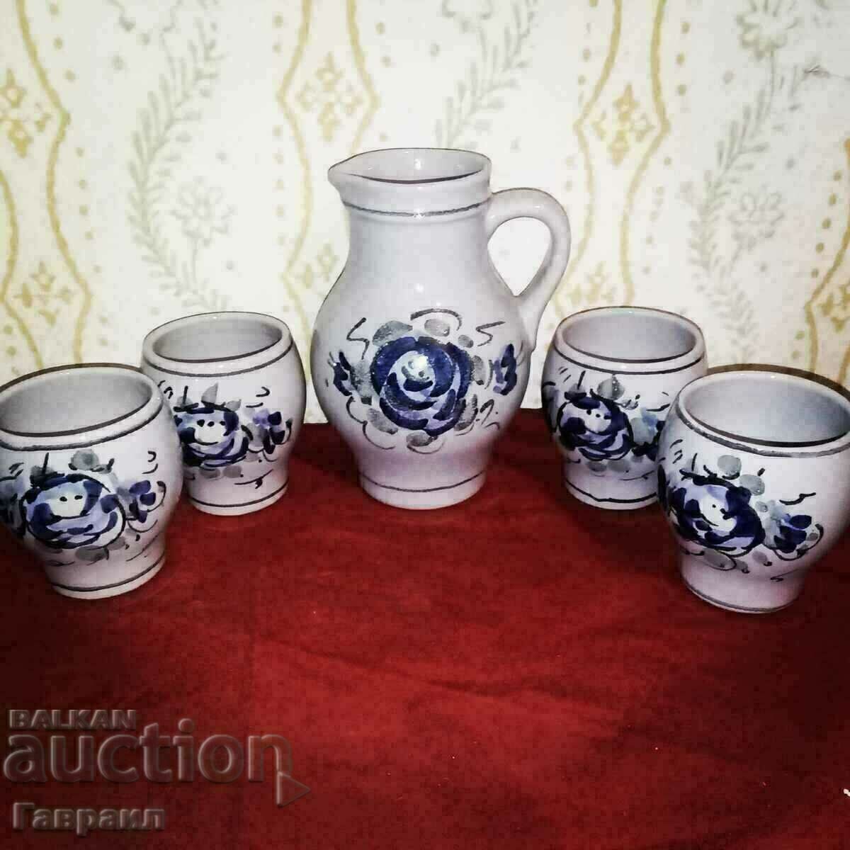 Set of cups and jug