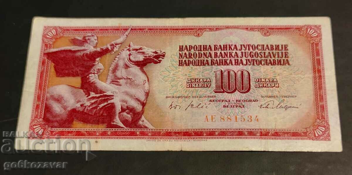 Iugoslavia 100 de dinari 1965