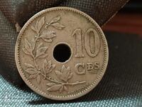 Монета Белгия 10 сантима 1902