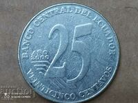 Монета Еквадор 25 сентавос 2000