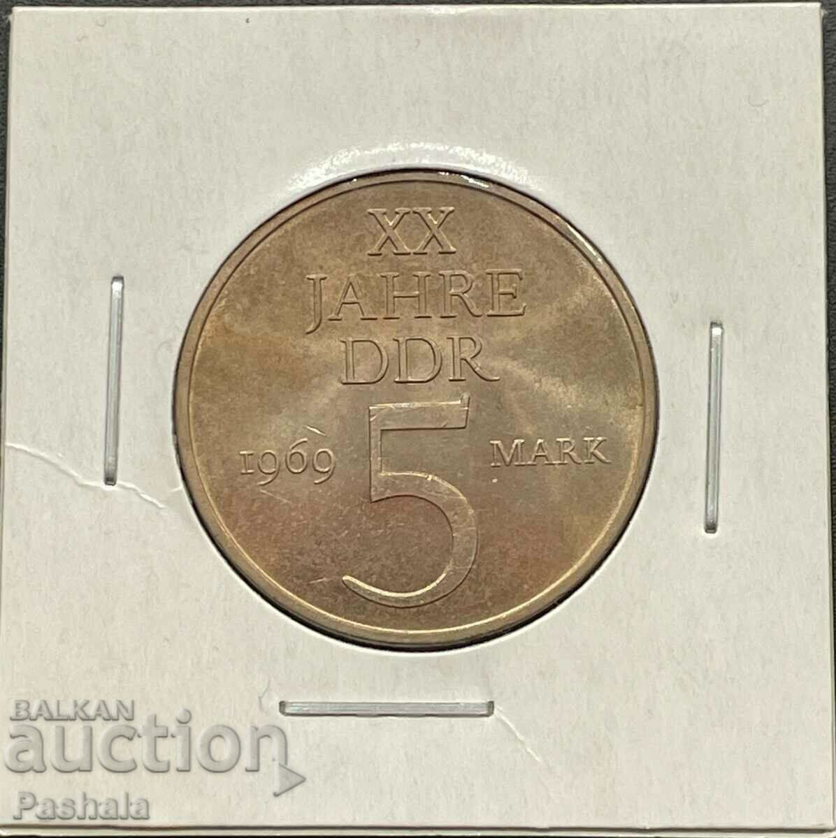 Германия 5 марки 1969 г. ГДР .