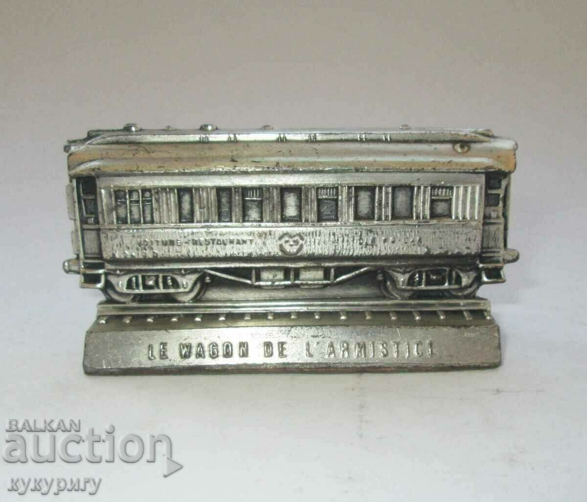 Old historical railway car model paperweight for PSV