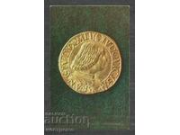 Double testoon gold  coin - RUSSIA  Old Post card   - A 1407