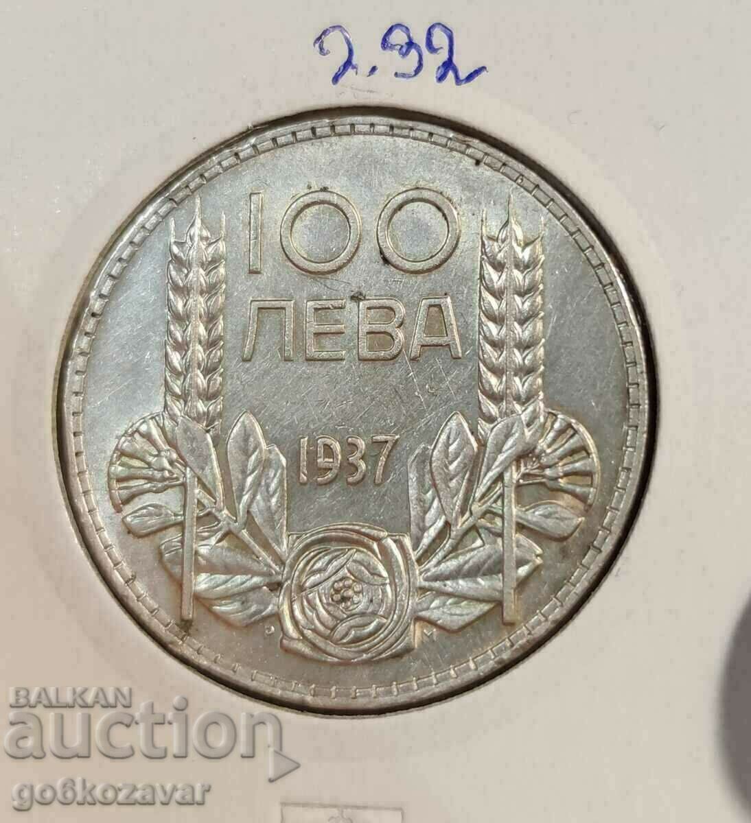 Bulgaria 100 BGN 1937 Silver.