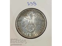 Германия Трети райх! 5 марки 1936г Сребро. Топ монета!