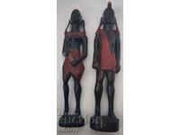 Lot of two wooden figures
