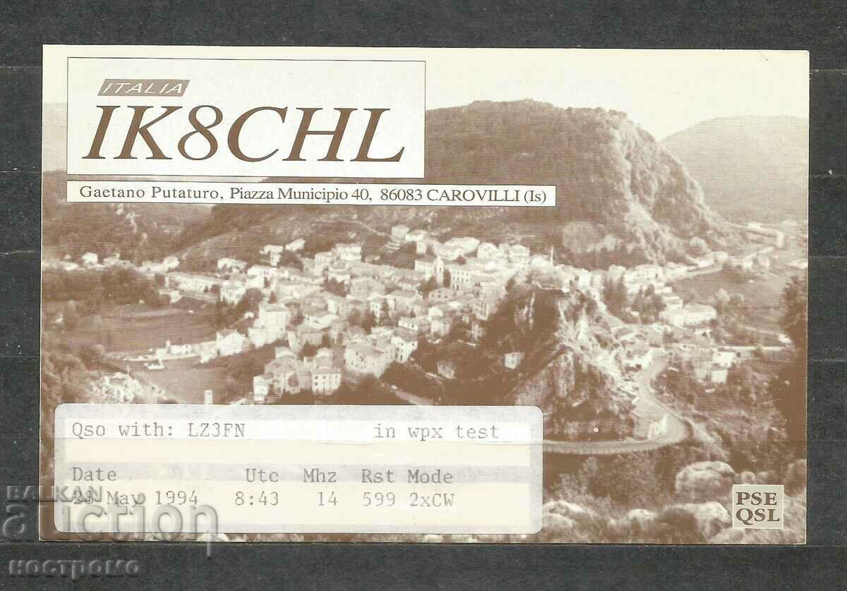 ITALIA - QSL Old Post card - A 1413