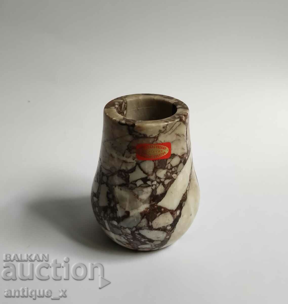 Стара модернистична ръчно изработена ваза от мрамор-1960/70