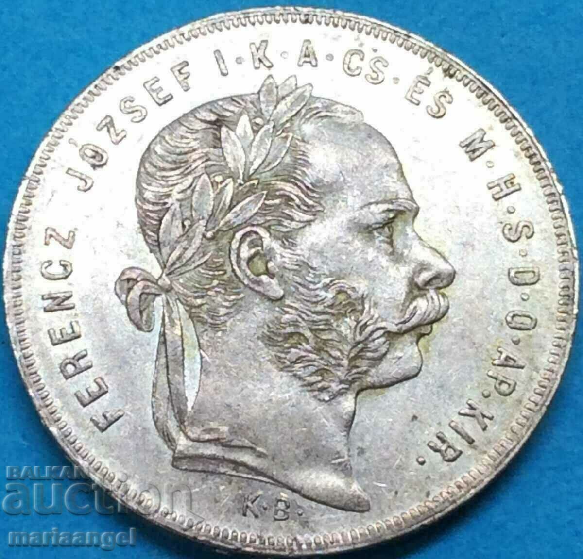 Унгария 1 форинт 1876 сребро - рядка година