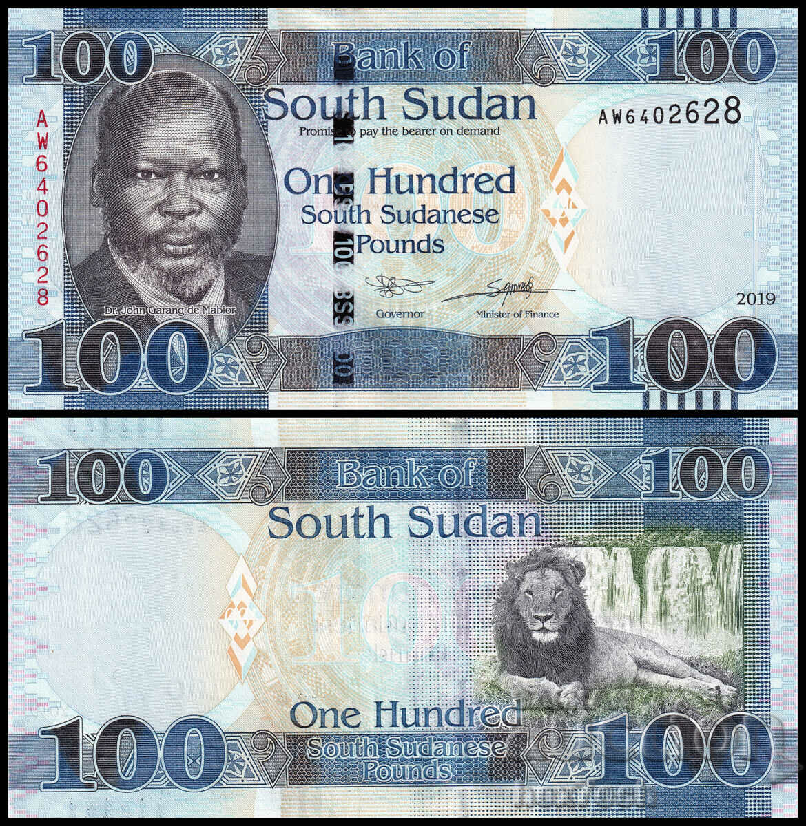 ❤️ ⭐ Южен Судан 2019 100 паунда UNC нова ⭐ ❤️
