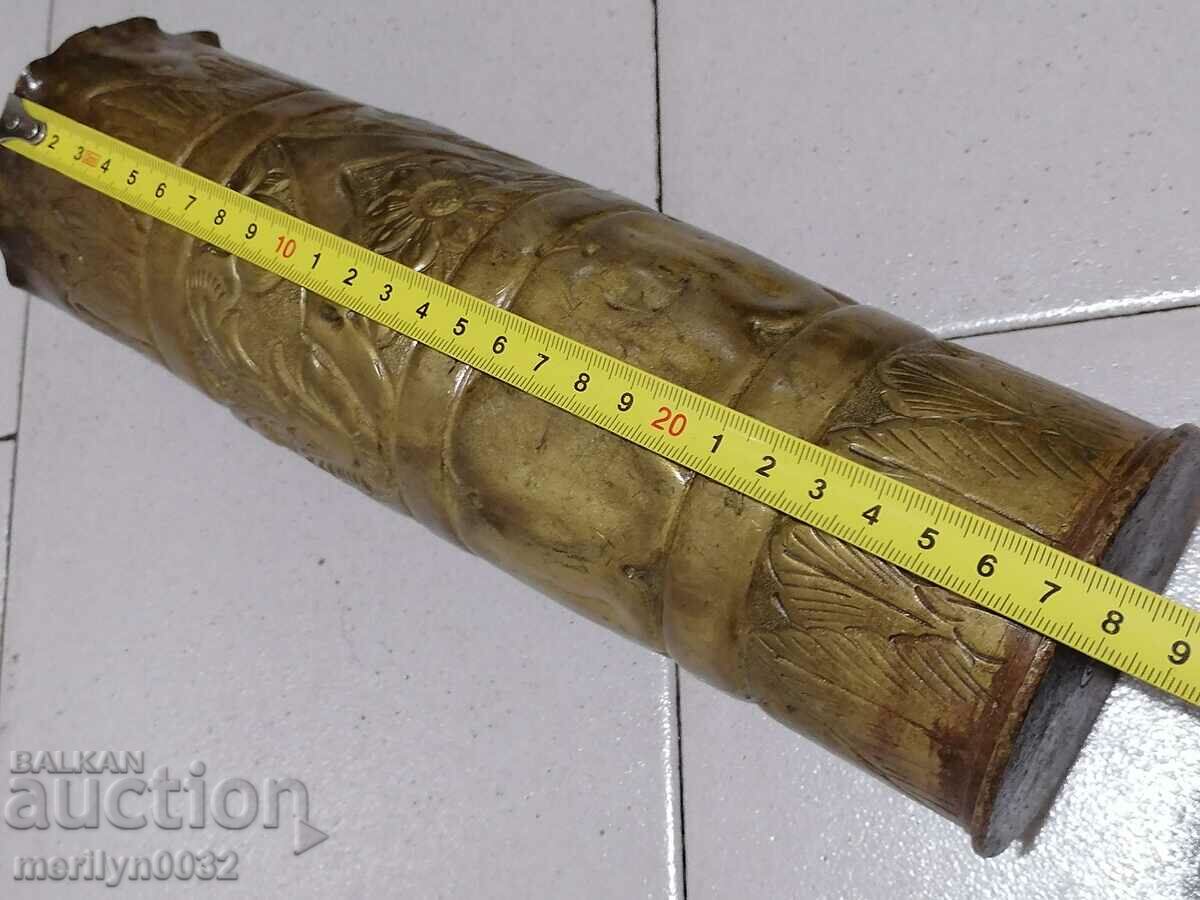 Auction Old shell casing WW2 trench craft vase, cannon Auction Old shell casing WW2 trench craft vase, cannon