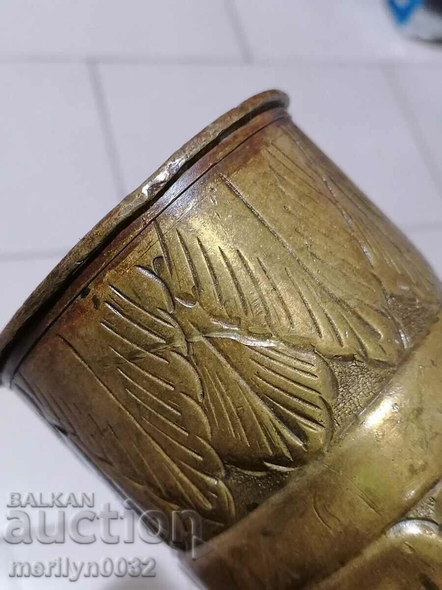 Old shell casing WW2 trench craft vase, cannon - 5 Old shell casing WW2 trench craft vase, cannon - 5