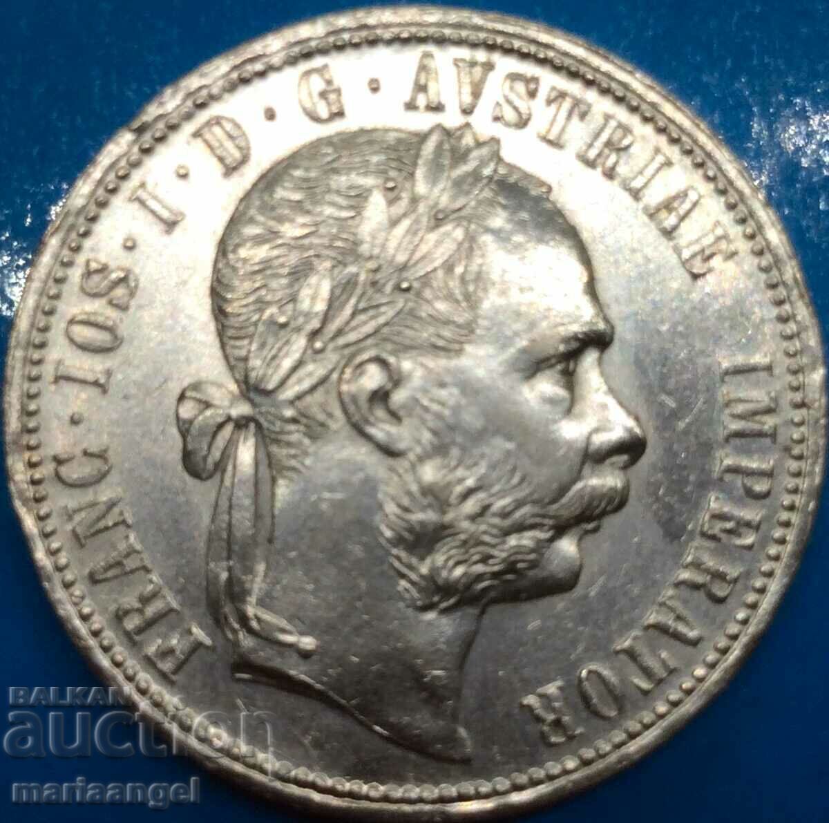 Austria 1 Florin 1879 UNC Patina Argint - Lux!