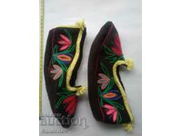 Authentic embroidered wool folk slippers