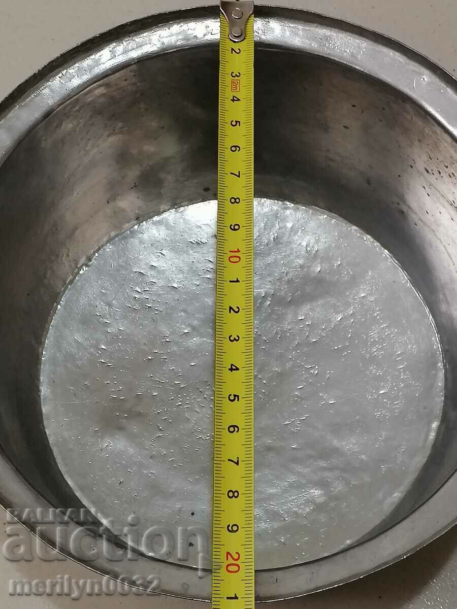 Old tin pot, copper pot with lid - 5 Old tin pot, copper pot with lid - 5