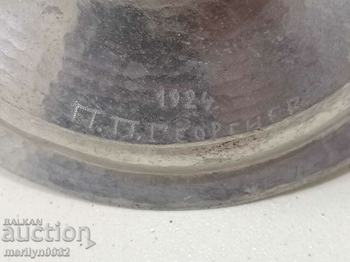 Old tin pot, copper pot with lid - 7 Old tin pot, copper pot with lid - 7