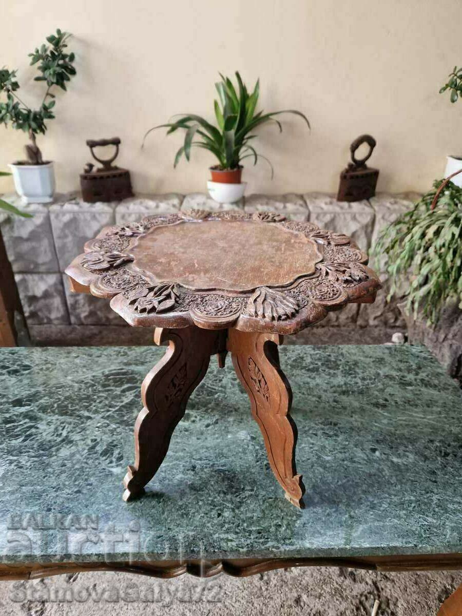 Beautiful antique table with wood carving