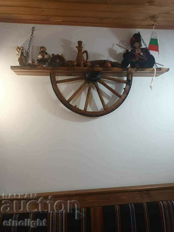 A shelf - a shelf made of an authentic cart wheel!!!
