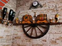 Shelf lamp from authentic restored wagon wheels!