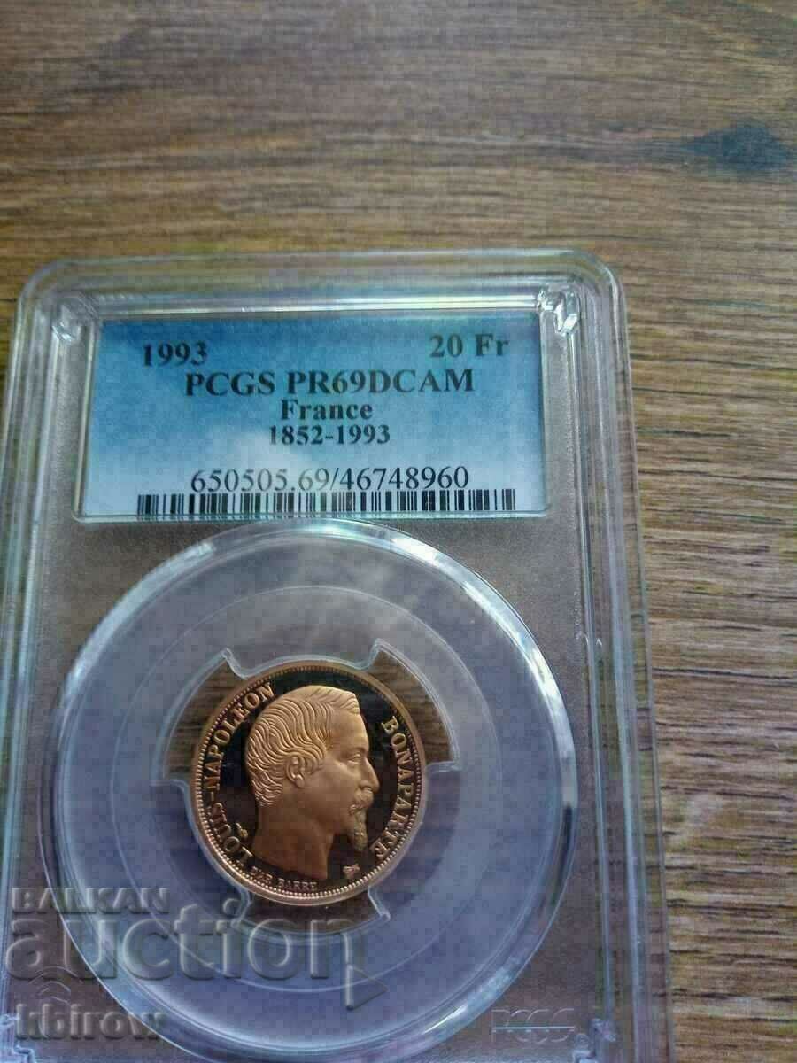 PRET DE CRACIUN-20 Franci 1993 RAR Moneda de colectie