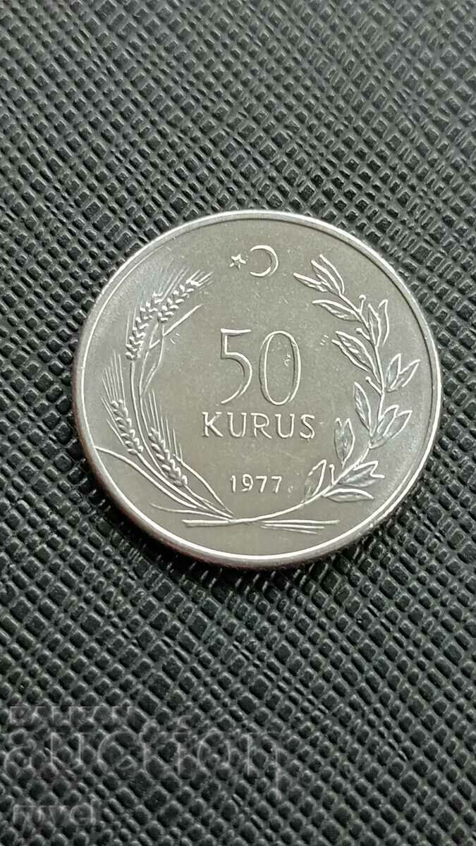 Turcia 50 kuruş, 1977