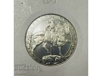 Monedă Socială Jubiliară Bulgară 2 Leva 1981 Călăreț Maghiar