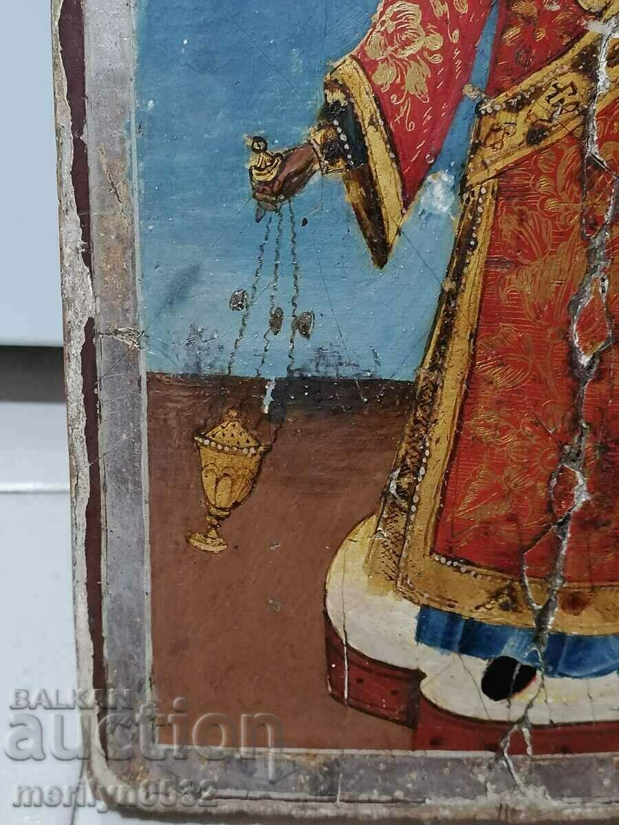 Bulgarian icon Saint Stephen mid 19th century ORIGINAL - 6 Bulgarian icon Saint Stephen mid 19th century ORIGINAL - 6