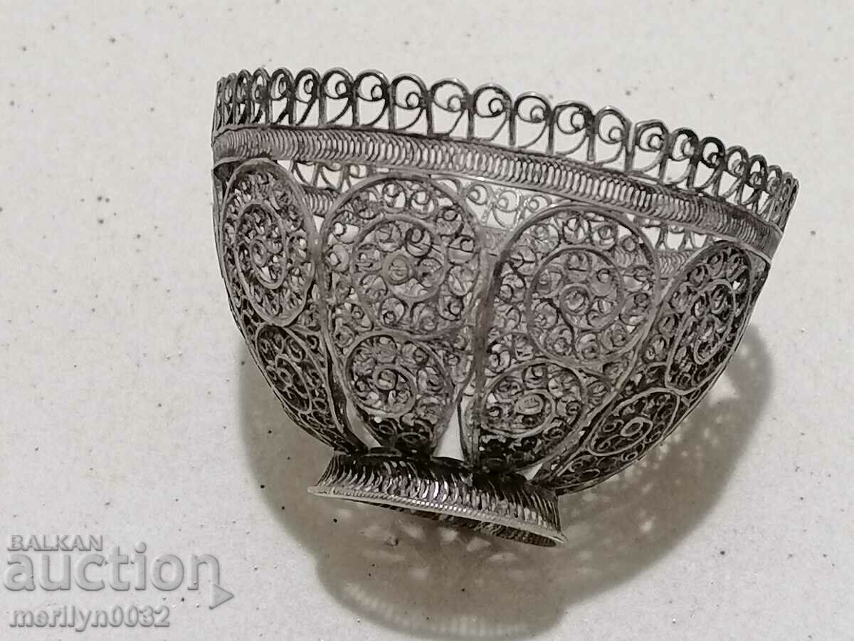 Vladishki Easter egg dish filigree silver 19th century with price 199.00 BGN | € 101.75
