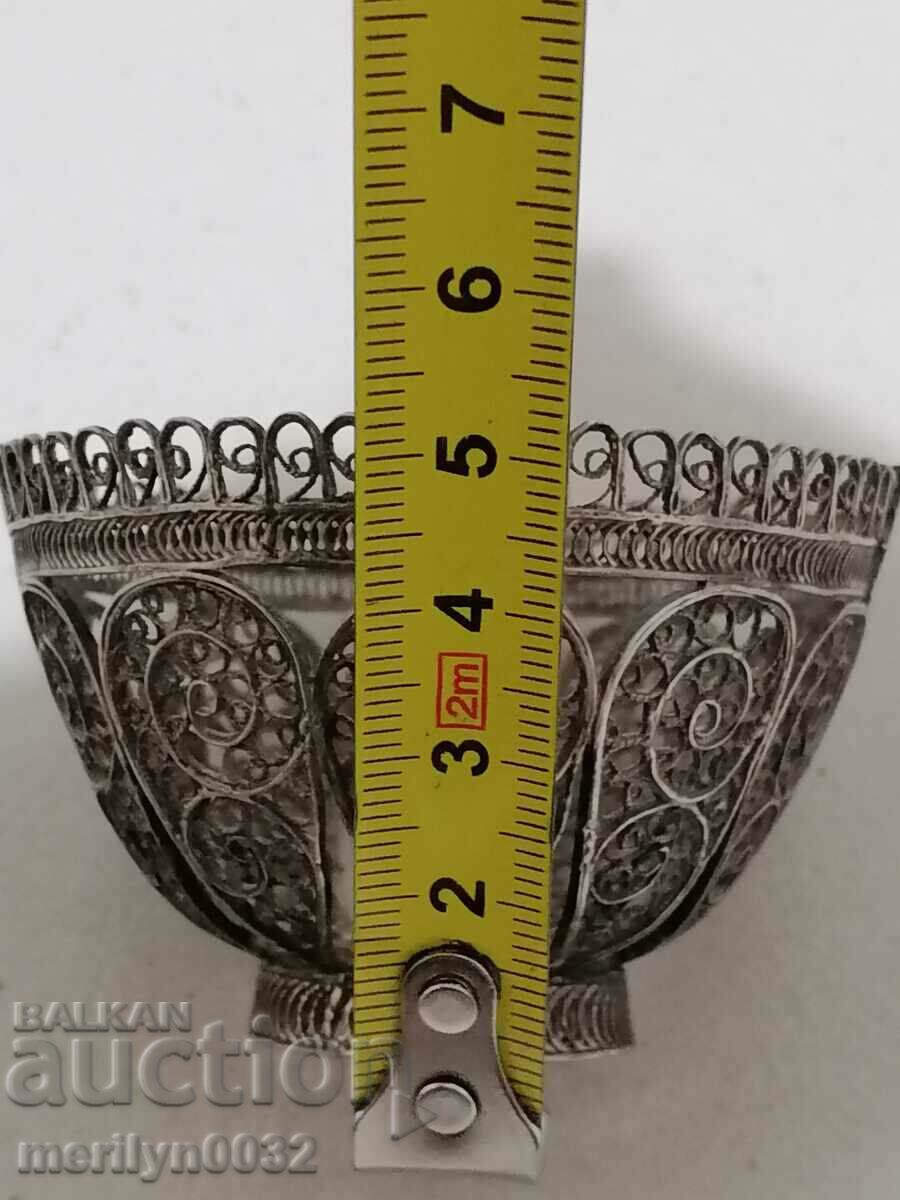 Vladishki Easter egg dish filigree silver 19th century - 5