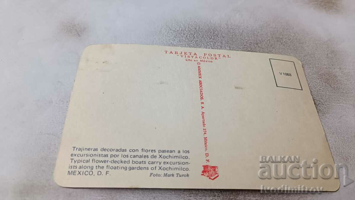 Postcard Xochimilco Typical Flower-decked Boats with price 0.85 BGN | € 0.43 Postcard Xochimilco Typical Flower-decked Boats with price 0.85 BGN | € 0.43