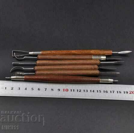 Παράδοση Εργαλεία για τον γλύπτη που εργάζεται με πήλινα κεραμικά 6 τεμ. Παράδοση Εργαλεία για τον γλύπτη που εργάζεται με πήλινα κεραμικά 6 τεμ.