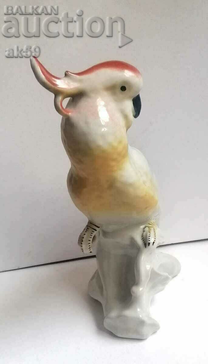 Parrot - porcelain figure figurine.