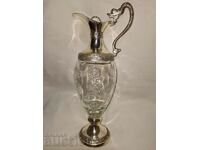 Old Silver Plated Crystal Decanter--Bologna Italia