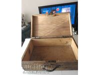 Old authentic wooden suitcase length 55cm, height 18cm,