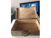 Old authentic wooden suitcase length 55cm, height 18cm,