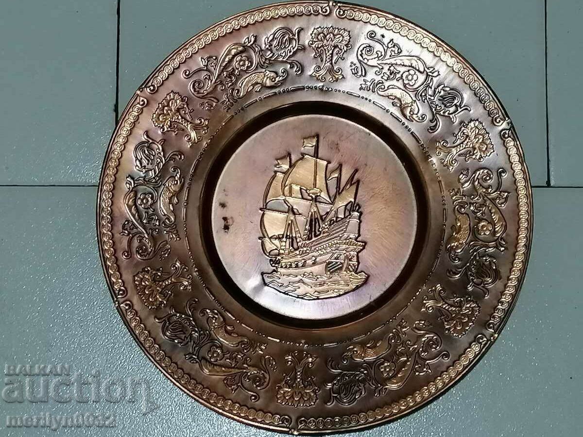 Decorative copper plate for wall sahan, copper, panica tray - 6 Decorative copper plate for wall sahan, copper, panica tray - 6