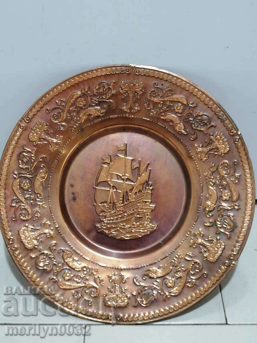 Decorative copper plate for wall sahan, copper, panica tray - 7 Decorative copper plate for wall sahan, copper, panica tray - 7