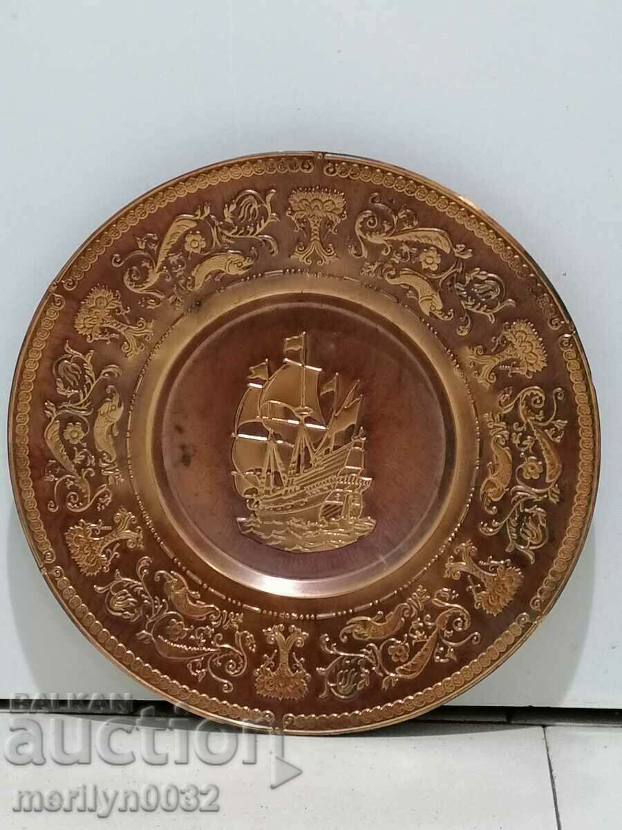 Decorative copper plate for wall sahan, copper, panica tray Decorative copper plate for wall sahan, copper, panica tray