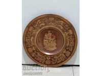 Placa decorativa din cupru pentru perete sahan, cupru, tava panica