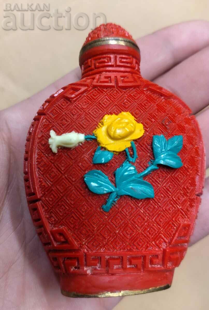 Old Cinnabar Bottle for Perfume Snuff