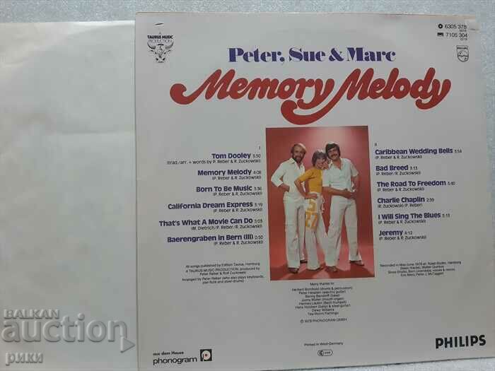 Peter, Sue & Marc ‎– Memory Melody 1978 cu preț 15.00 BGN | € 7.67