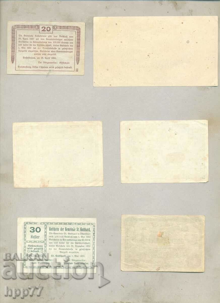 6 different NOTGELD notgeld 15 banknotes with price 9.00 BGN | € 4.60 6 different NOTGELD notgeld 15 banknotes with price 9.00 BGN | € 4.60